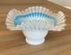 Vintage Retro Lamp Shade Ruffle With Ribbon Glass Blue Great