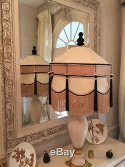 Vintage Retro Traditional Downton Abbey Deco Victorian Cream 100% silk Lampshade