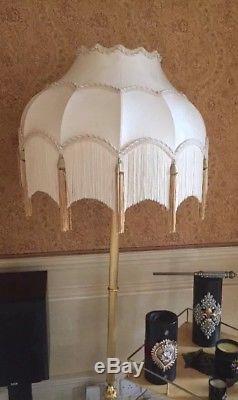 Vintage Retro Traditional Downtown Abbey Deco Victorian Ivory Silk Lampshade