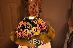 Vintage Reverse Painted Lamp Shade ONLY Table Lamp Size