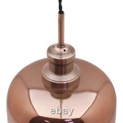 Vintage Rose Gold Glass Copper Shade Pendant Ceiling Light Chandelier M0201