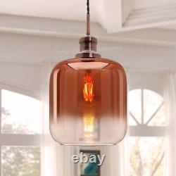 Vintage Rose Gold Glass Copper Shade Pendant Ceiling Light Chandelier M0201