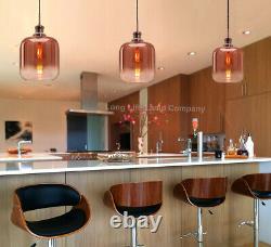 Vintage Rose Gold Glass Copper Shade Pendant Ceiling Light Chandelier M0201