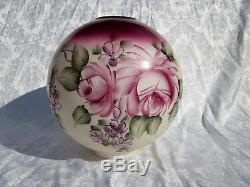 Vintage Rose Pattern Ball Type Gone With The Wind Glass Lamp Shade 4 Fitter