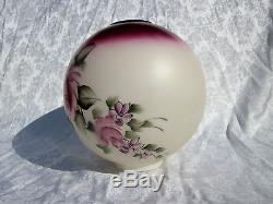 Vintage Rose Pattern Ball Type Gone With The Wind Glass Lamp Shade 4 Fitter