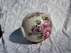 Vintage Rose Pattern Ball Type Gone With The Wind Glass Lamp Shade 4 Fitter