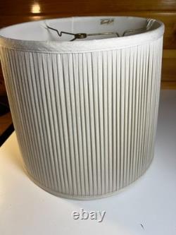 Vintage Roseart Custom Tailored Pleated Fabric Drum Lamp Shade 12.25 Tall