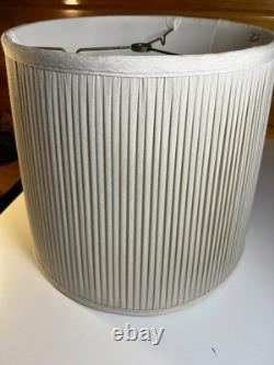Vintage Roseart Custom Tailored Pleated Fabric Drum Lamp Shade 12.25 Tall