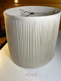 Vintage Roseart Custom Tailored Pleated Fabric Drum Lamp Shade 12.25 Tall