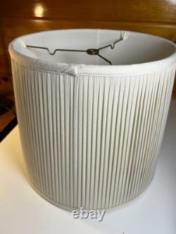 Vintage Roseart Custom Tailored Pleated Fabric Drum Lamp Shade 12.25 Tall