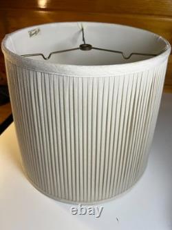 Vintage Roseart Custom Tailored Pleated Fabric Drum Lamp Shade 12.25 Tall