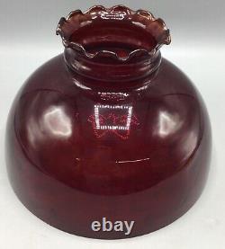 Vintage Ruby Red Glass Lamp Shade, 10 Wide X 6.5 Tall