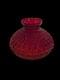 Vintage Ruby Red Glossy Diamond Quilted Glass Hurricane Lamp Shade 10 Fitter