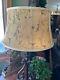 Vintage Set Of 2 Crewel Embroidered Bell Lamp Shades, Art Nouveau Gold, Organza
