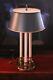 Vintage Stiffel Bouillotte Brass Candlestick Desk Lamp 3-way Withshade Round Base