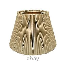 Vintage STIFFEL Pleated Bell Lamp Shade 9 H x 13.5 D MCM Natural Neutral Color