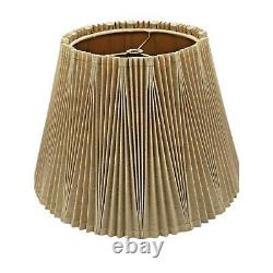 Vintage STIFFEL Pleated Bell Lamp Shade 9 H x 13.5 D MCM Natural Neutral Color