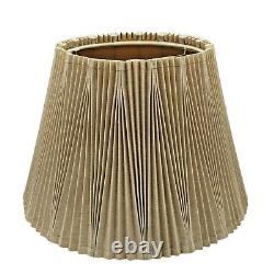 Vintage STIFFEL Pleated Bell Lamp Shade 9 H x 13.5 D MCM Natural Neutral Color