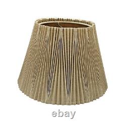 Vintage STIFFEL Pleated Bell Lamp Shade 9 H x 13.5 D MCM Natural Neutral Color