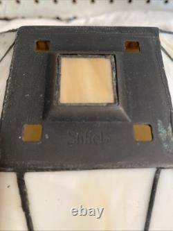 Vintage STIFFEL Stained Slag Glass Lamp Shade Arts & Crafts Mission Deco