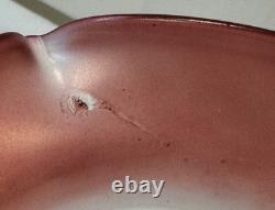 Vintage Satin Etched Globe Cranberry Ruffle Top Oil Lamp Tulip Shade 3 Fitter