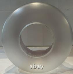 Vintage Satin Etched Globe Cranberry Ruffle Top Oil Lamp Tulip Shade 3 Fitter