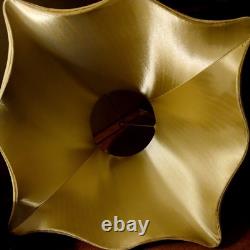 Vintage Scaloped Bell Lamp Shade Braided Trim Blac Hollywood Regency Ht 12W16