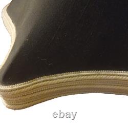 Vintage Scaloped Bell Lamp Shade Braided Trim Blac Hollywood Regency Ht 12W16