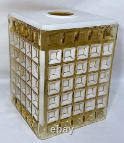 Vintage Scandinavian Amber Glass Honeycomb Lamp Shade for Pendant Light Swedish