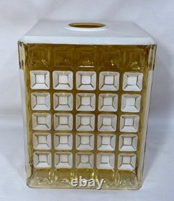 Vintage Scandinavian Amber Glass Honeycomb Lamp Shade for Pendant Light Swedish