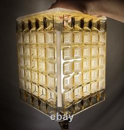 Vintage Scandinavian Amber Glass Honeycomb Lamp Shade for Pendant Light Swedish