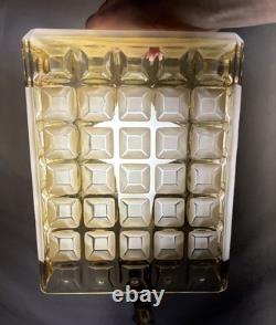 Vintage Scandinavian Amber Glass Honeycomb Lamp Shade for Pendant Light Swedish