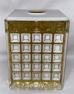 Vintage Scandinavian Amber Glass Honeycomb Lamp Shade for Pendant Light Swedish