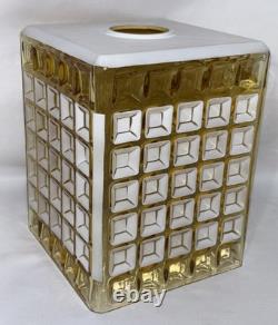 Vintage Scandinavian Amber Glass Honeycomb Lamp Shade for Pendant Light Swedish