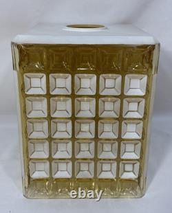 Vintage Scandinavian Amber Glass Honeycomb Lamp Shade for Pendant Light Swedish