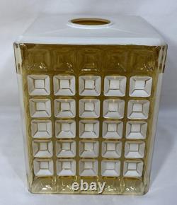 Vintage Scandinavian Amber Glass Honeycomb Lamp Shade for Pendant Light Swedish