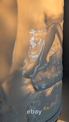 Vintage Schierholz German Porcelain Nude Figural Lamp Lithophane Shade 19