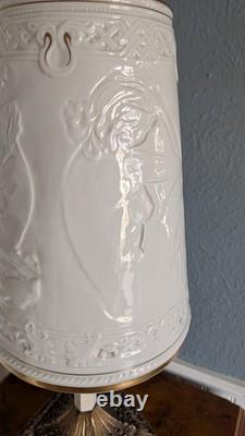 Vintage Schierholz German Porcelain Nude Figural Lamp Lithophane Shade 19