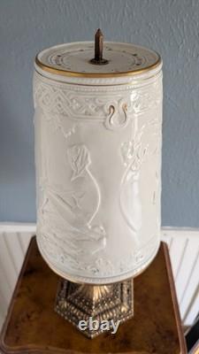 Vintage Schierholz German Porcelain Nude Figural Lamp Lithophane Shade 19