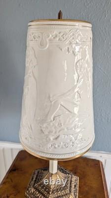 Vintage Schierholz German Porcelain Nude Figural Lamp Lithophane Shade 19