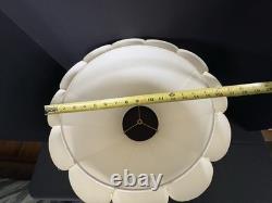 Vintage Sculptured Italian Alabaster Table Lamp withBirds-Vertical Scalloped Shade