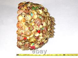 Vintage Seashells Shell Lamp Shade With Coral Handmade Multicolor 10X11 MCM RARE