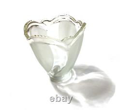 Vintage Set 10 Glass Shades Acid Etched Frosted Chandelier Tulip Scalloped Satin