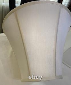 Vintage Set Of 2 Round Bell Lamp Shades Matching Silky White 10Tall 14 B 7 T