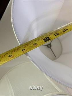 Vintage Set Of 2 Round Bell Lamp Shades Matching Silky White 10Tall 14 B 7 T