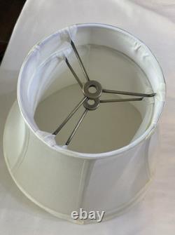 Vintage Set Of 2 Round Bell Lamp Shades Matching Silky White 10Tall 14 B 7 T