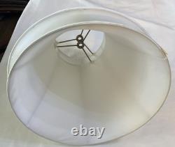 Vintage Set Of 2 Round Bell Lamp Shades Matching Silky White 10Tall 14 B 7 T