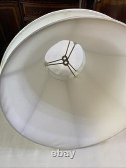 Vintage Set Of 2 Round Bell Lamp Shades Matching Silky White 10Tall 14 B 7 T