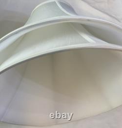 Vintage Set Of 2 Round Bell Lamp Shades Matching Silky White 10Tall 14 B 7 T