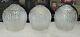Vintage Set Of 3 Mid Century Thick Textured Clear Glass Pendant/hanging Globes